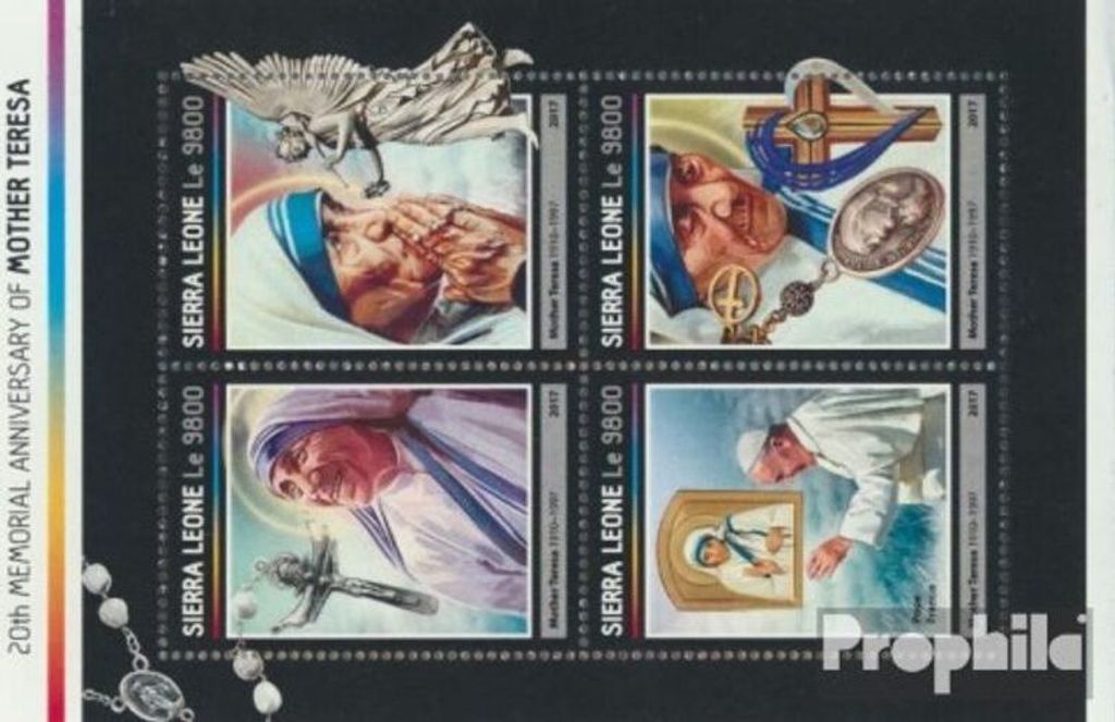 Briefmarken Sierra Leone 2017 Mi 8215-8218 Kleinbogen (kompl. Ausg.) postfrisch Mutter Teresa