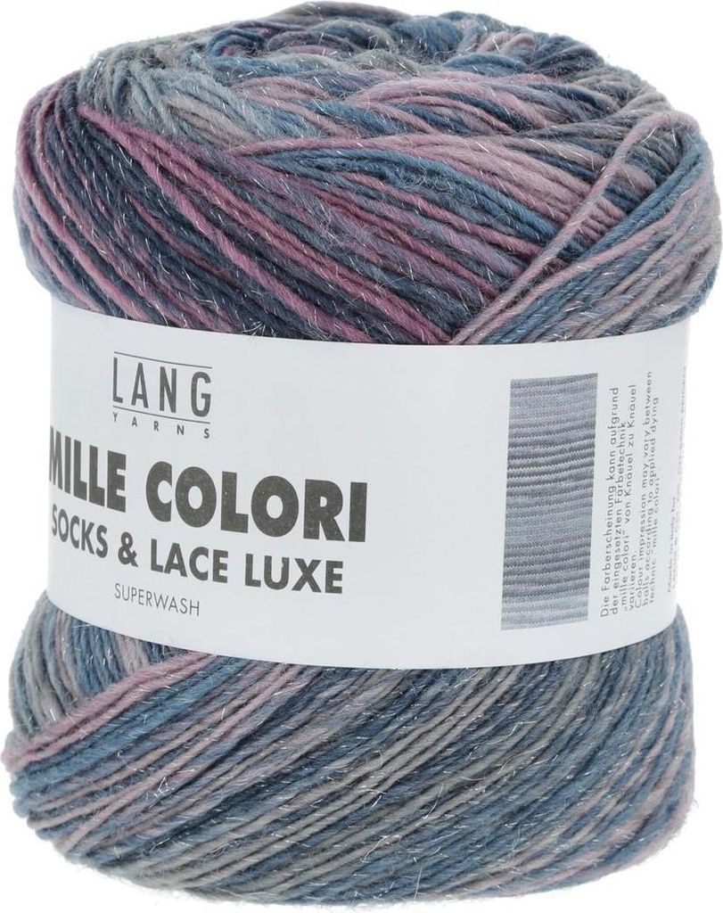 Lang Yarns - Mille Colori Socks & Lace Luxe 0202 jeans