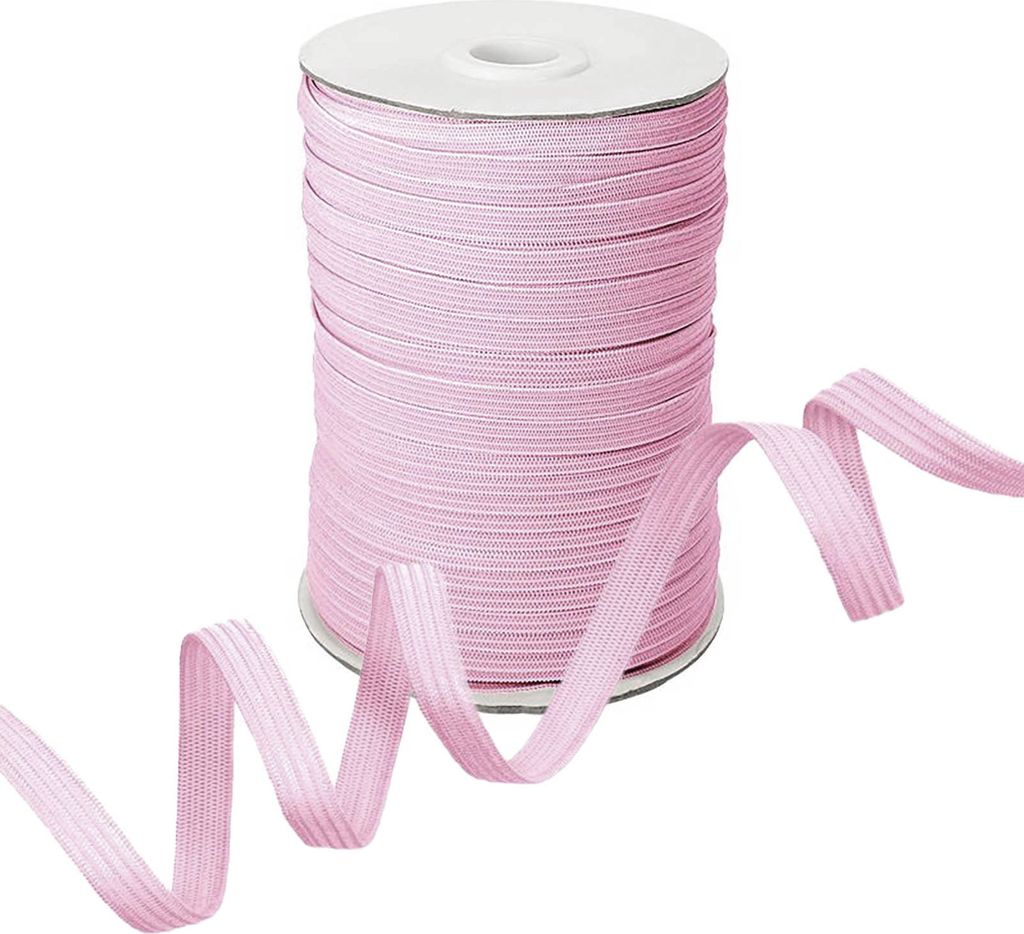 100m Gummiband Gummilitze 7mm flach gestrickt Stretch Elastisch in 19 Farben, Gurtband:552 violett