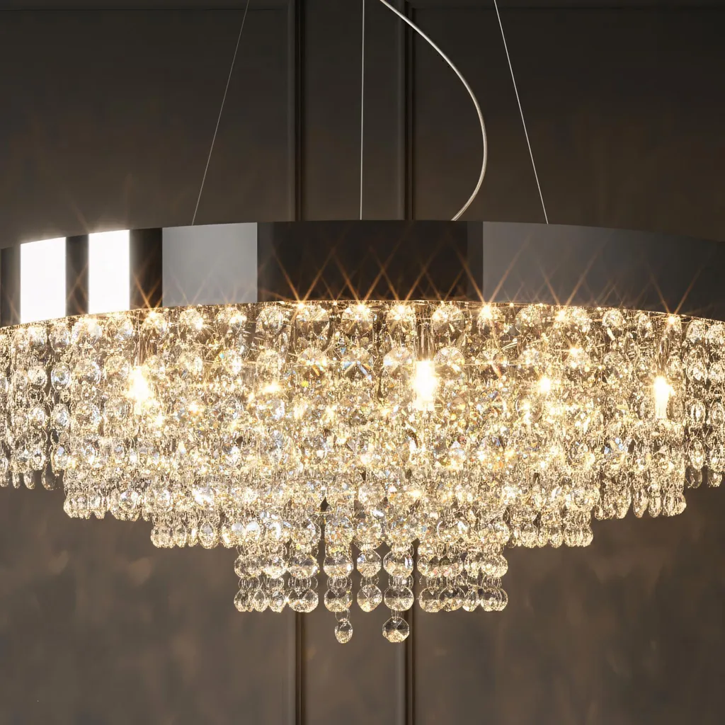 Suspension design 60cm Toolight finition chrome effet miroir luxe