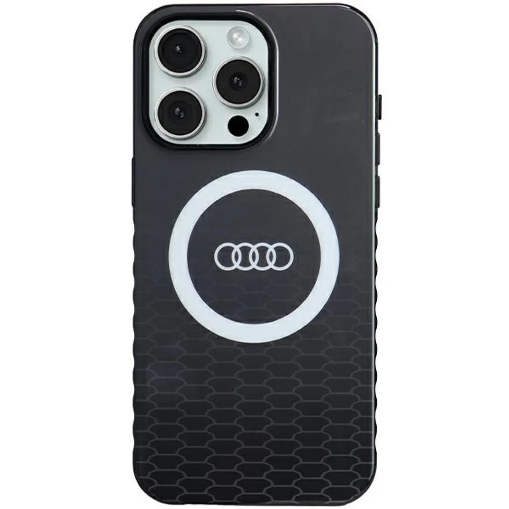 Coque Audi iPhone 15 Pro Max MagSafe Idéale pour Recharge sans fil Noir