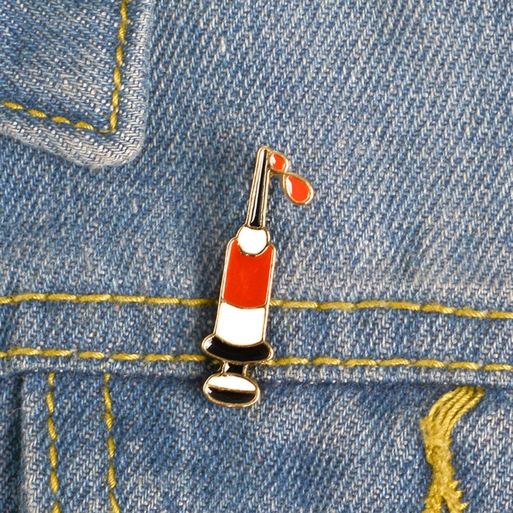 Brosche Pin Mode Spritze Form Legierung Emaille Injektor Arzt Abzeichen Jacke Dekoration