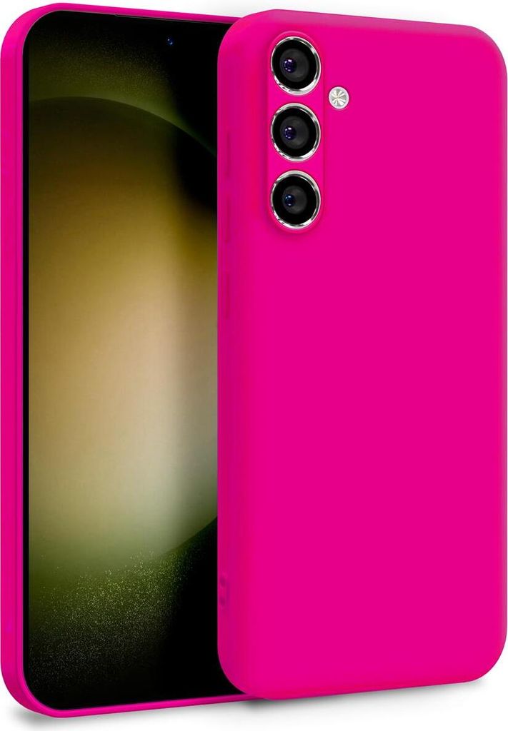 Hülle für Samsung Galaxy S23 FE - 2-lagige Handyhülle Cover aus Silikon in Magenta Rot