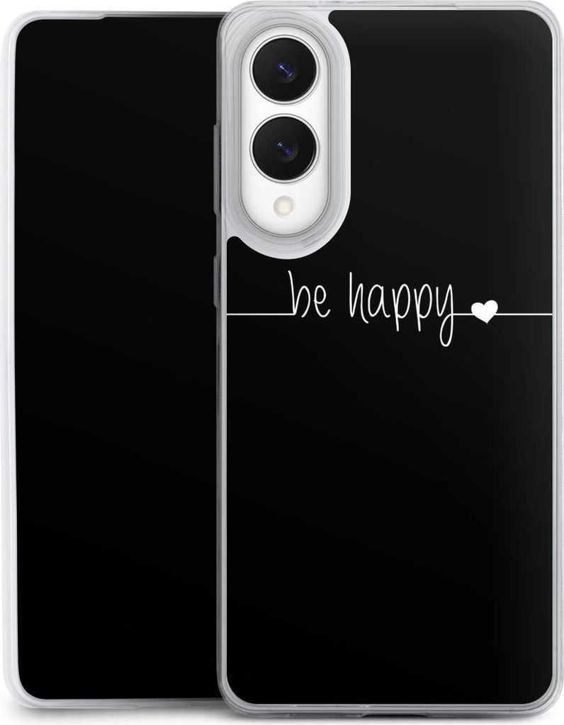 DeinDesign Slim Hülle für Samsung Galaxy S25 Edge Silikon Case Ultra Dünn Handyhülle Glück Sprüche Statement