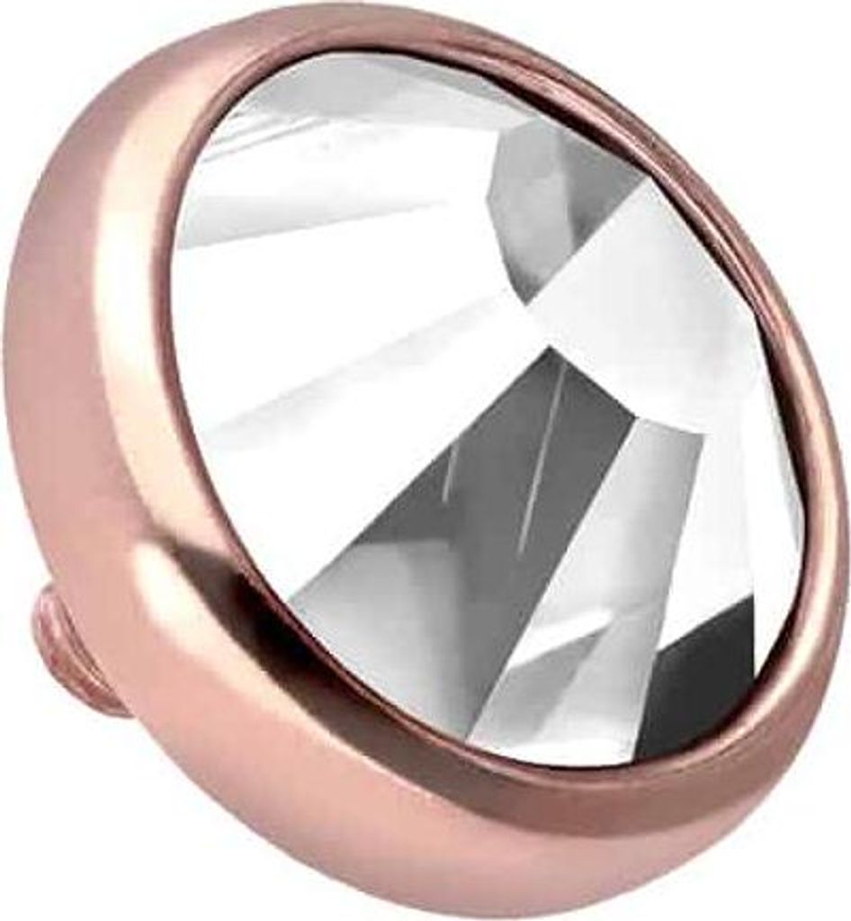 Titan Dermal Anchor Aufsatz DISC + KRISTALL RoséGold Discgröße: 5mm