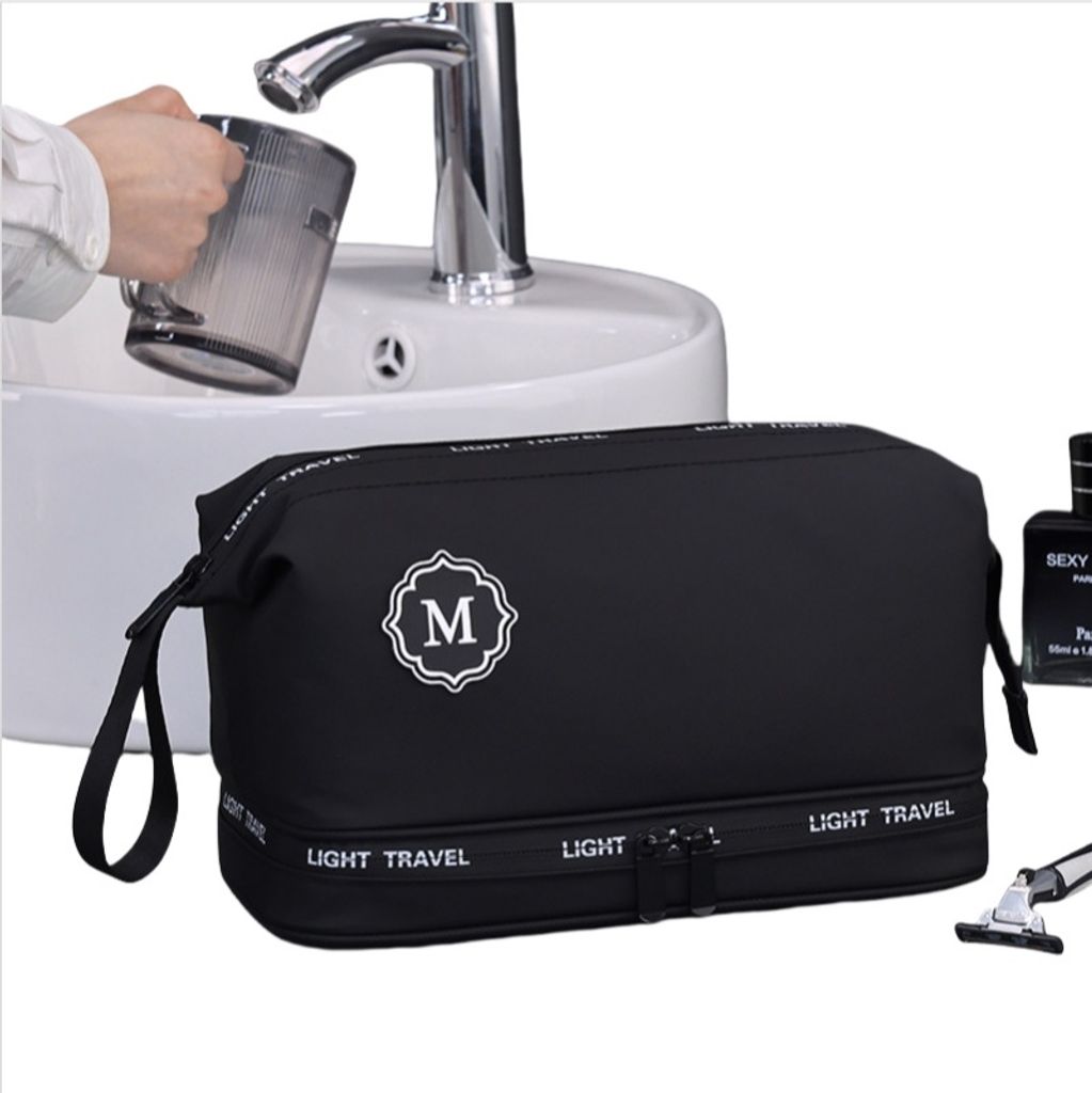 INF Herren Kulturbeutel Reise - Wasserdichter Hängender Kulturbeutel Schwarz