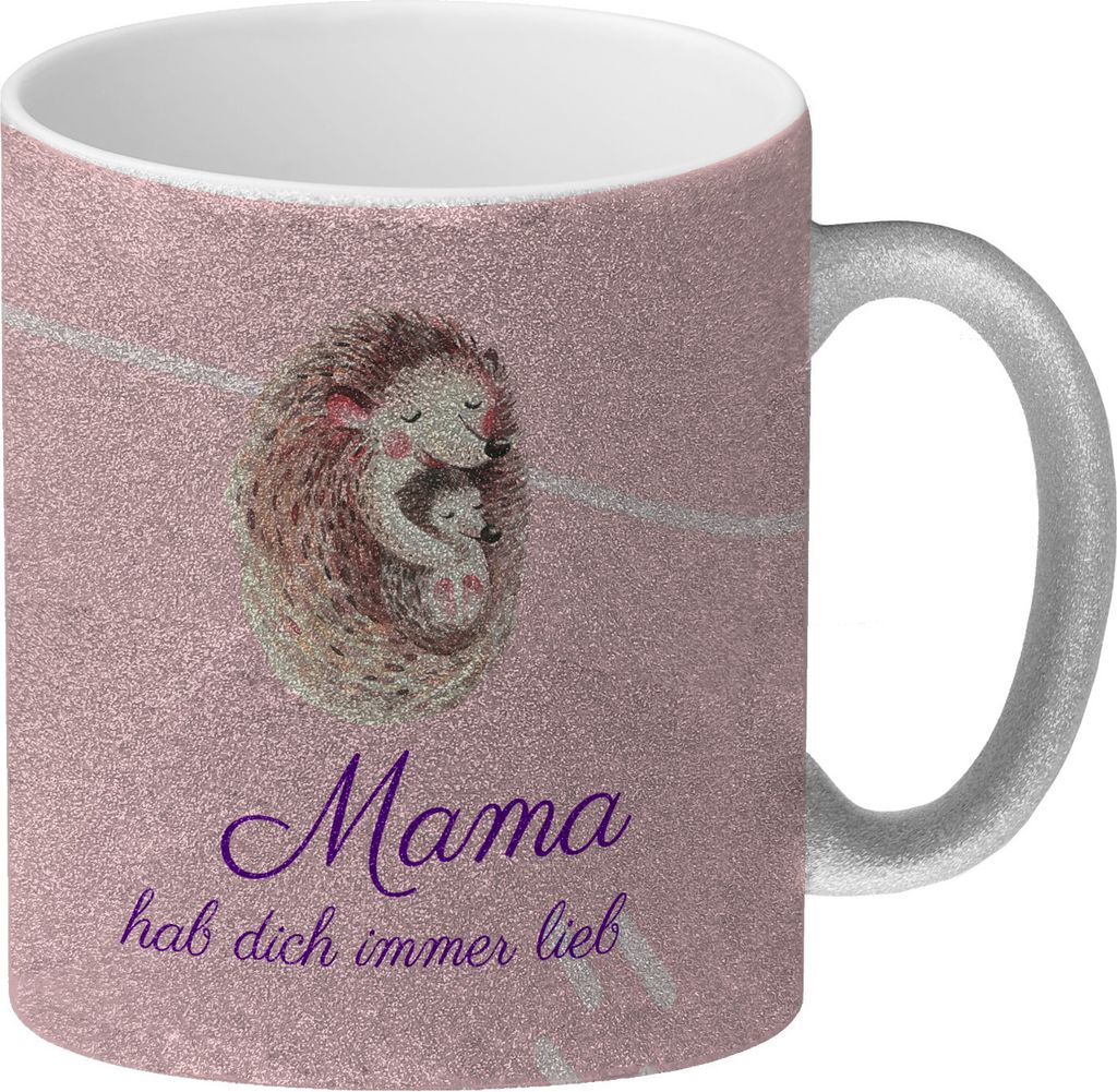Mama hab dich immer lieb Glitzer-Kaffeebecher Besonders geeignet als Geschenk
