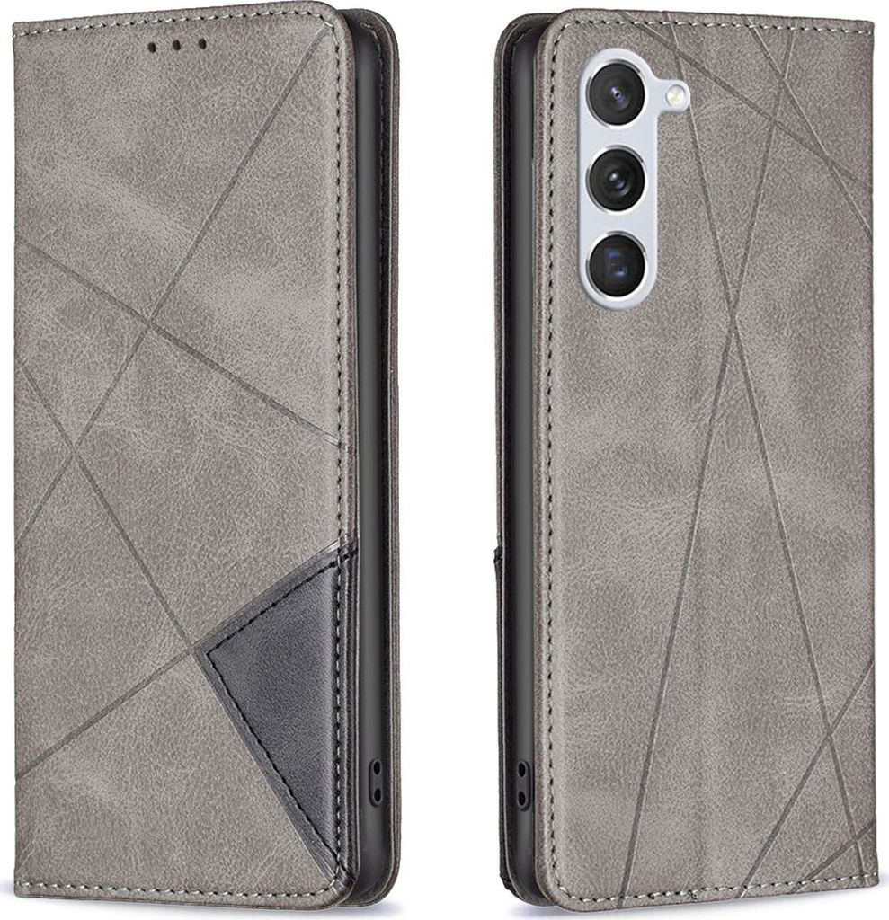 Mobigear Rhombus Slim Samsung Galaxy S25 Hülle Klapphülle - Grau