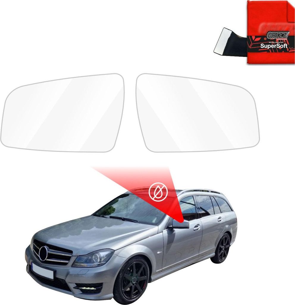 Regenschutzfolie Grizz Protector für Außenspiegel - Mercedes Benz C Klasse S204 Kombi Facelifting (2011-2014)