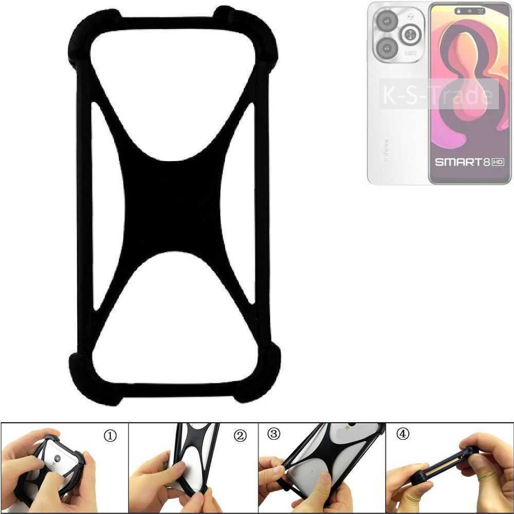 K-S-Trade Handy-Hülle Schutz-Hülle kompatibel mit Infinix Smart 8 India Silikon Bumper TPU Softcase Smartphone Stoßschutz, schwarz