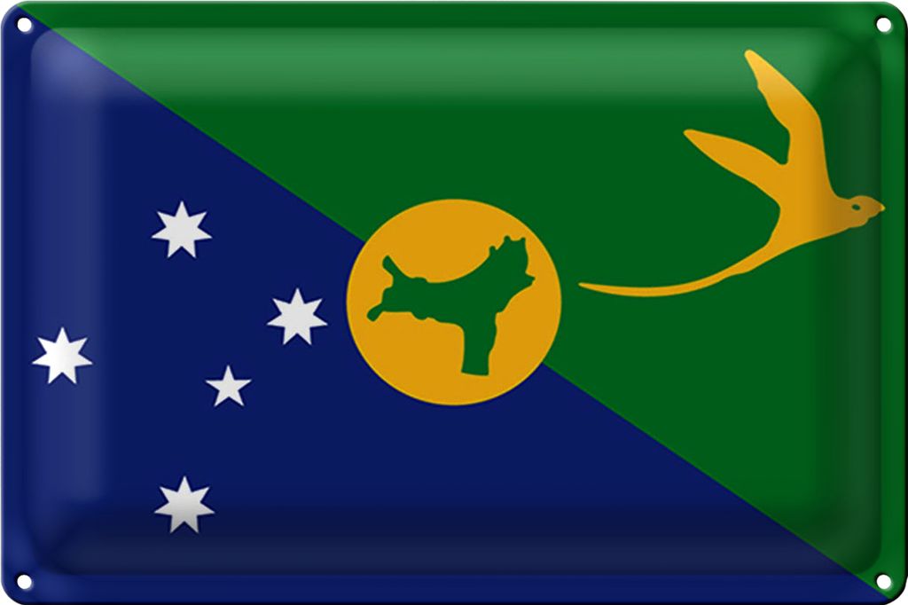 Blechschild Flagge Weihnachtsinsel 30x20cm Christmas Island