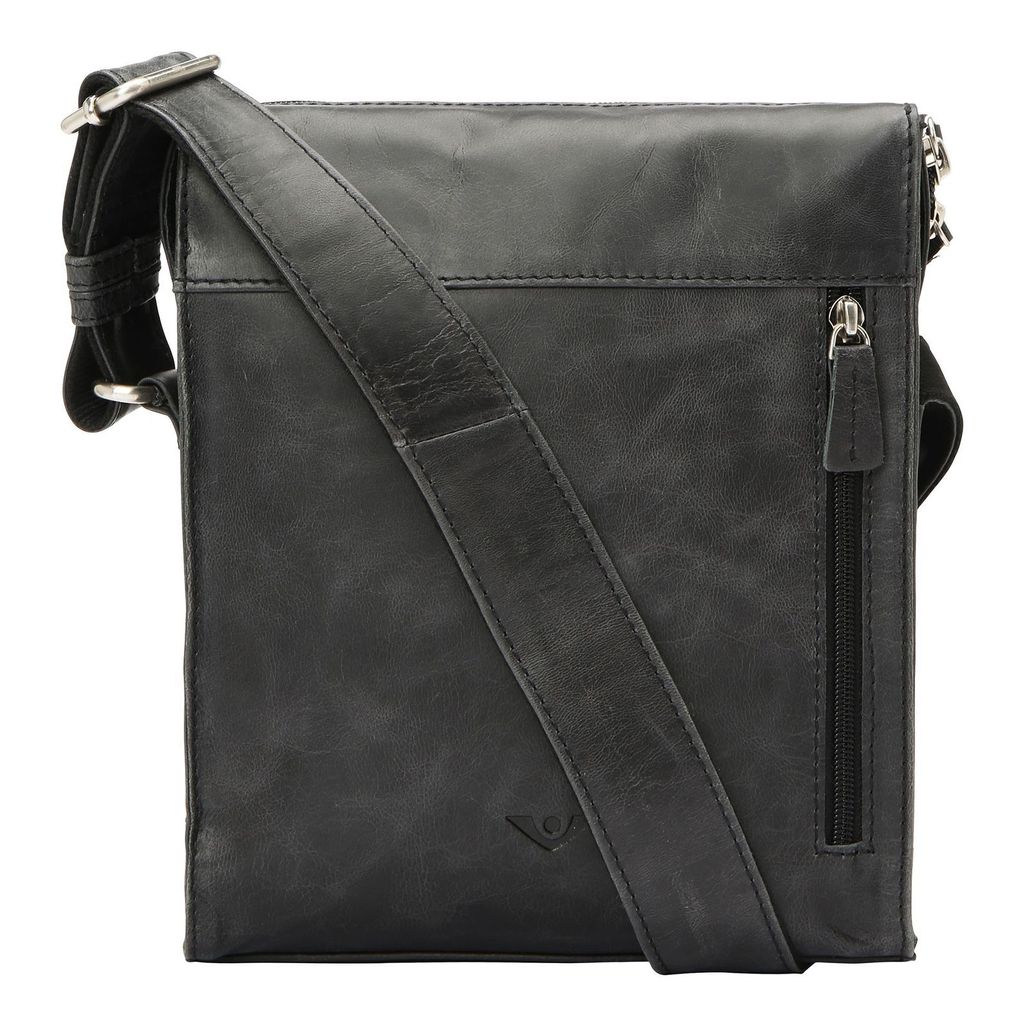 VOi Leder Umhängetasche City Cowboy Clark Crossbody Bag Black schwarz