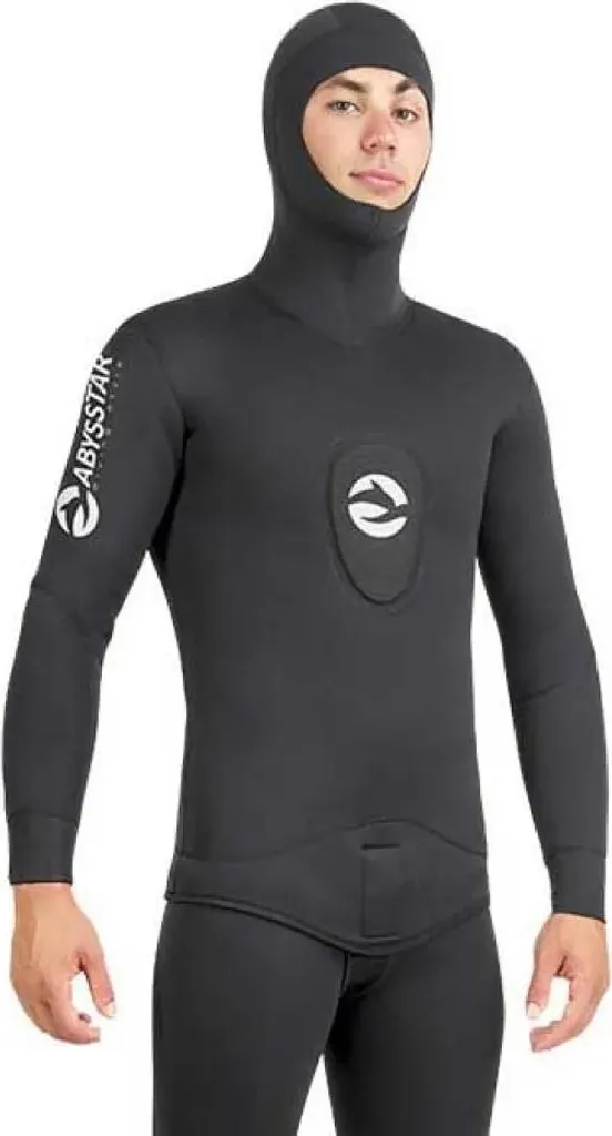 Veste de Plongée Apnée 5mm Abysstar Pacific Noir M pour Eaux Tempérées