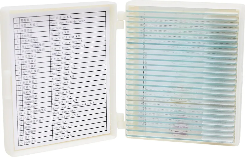 Coffret d'échantillons de microscopie (25 lames) - Tissus biologiques