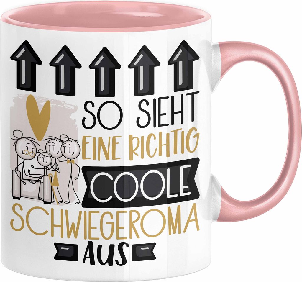 Schwiegeroma Geschenk Tasse Geschenkidee für Schwiegeroma Geburtstag Weihnachten Spruch So Sieht Eine Richtig Coole Schwiegeroma Aus Kaffee-Becher...