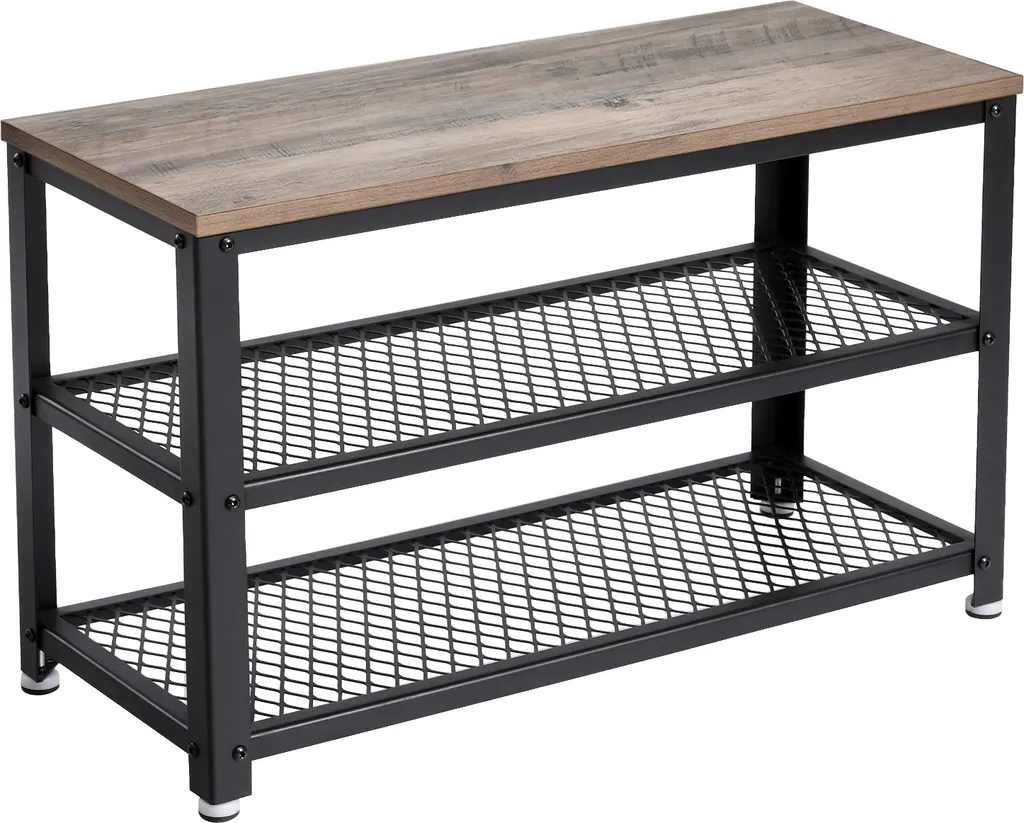 VASAGLE Banc à Chaussures Greige 73 x 45 x 30 cm - Meuble d'Entrée Compact - 3
