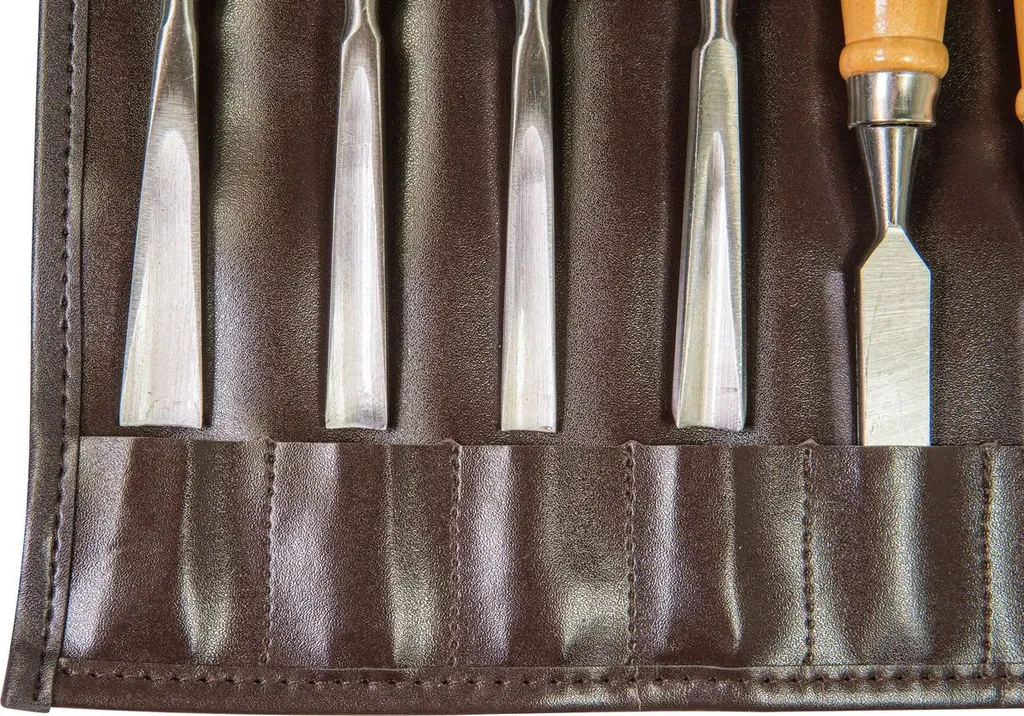 Set de 12 gouges de sculpture en bois avec lames en acier de précision