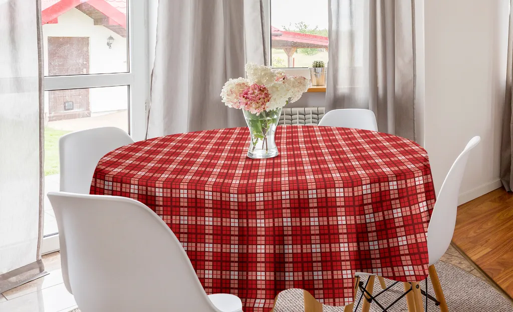 Offerta Tovaglia Rotonda 150 cm Tartan Vintage ABAKUHAUS Lavabile