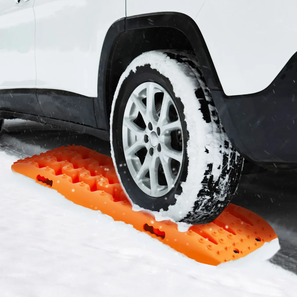 Plaques de traction 10T Orange - Déblocage Rapide de Véhicule, 2pcs 107cm