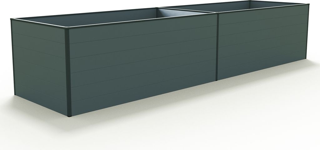 GFP Aluminium Hochbeet KINGSIZE DANIELA - 387 x 99 x 77 cm - Anthrazit, Stecksystem, langlebig