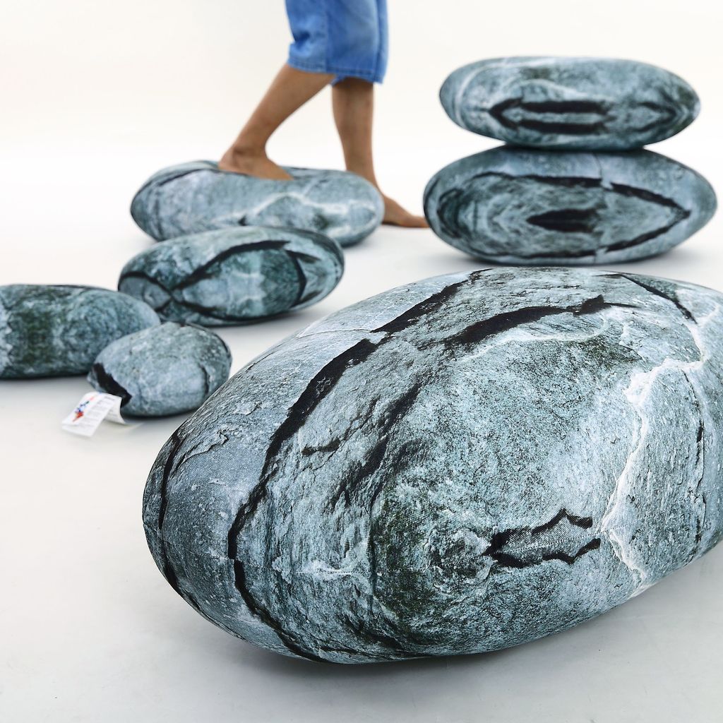Stein Felsen Kiesel Wurfs Kissen 7er-set