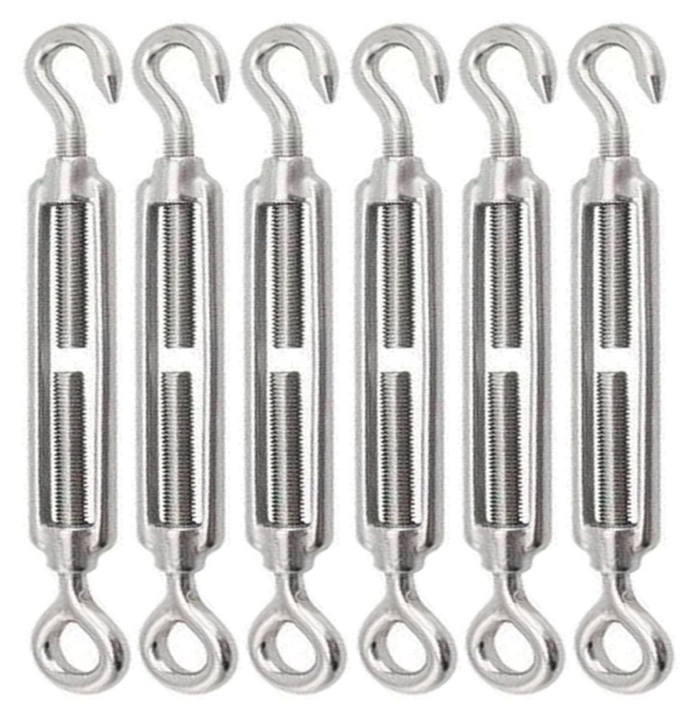 M5-Spannschlösser, Edelstahl, Haken- und Ösenverschluss, Kabelspanner, verstellbar, für Maschendrahtzäune, Stahlseil mit Ösen, Gardinenschnur