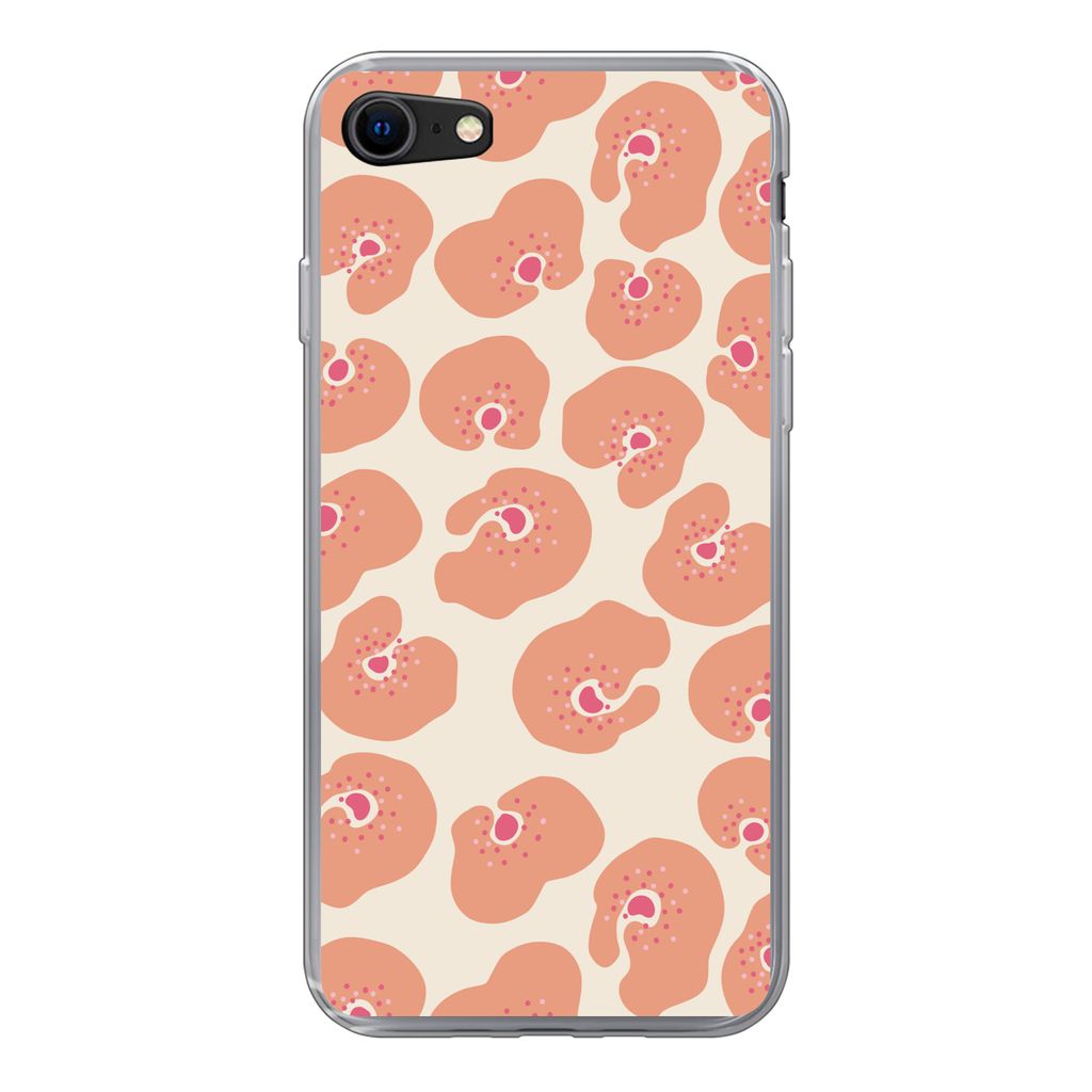 MuchoWow Handyhülle Schutzhülle Hülle für iPhone SE 2022 Blume - Muster - Abstrakt Silikon Softcase Handy Hülle - Schutzhülle