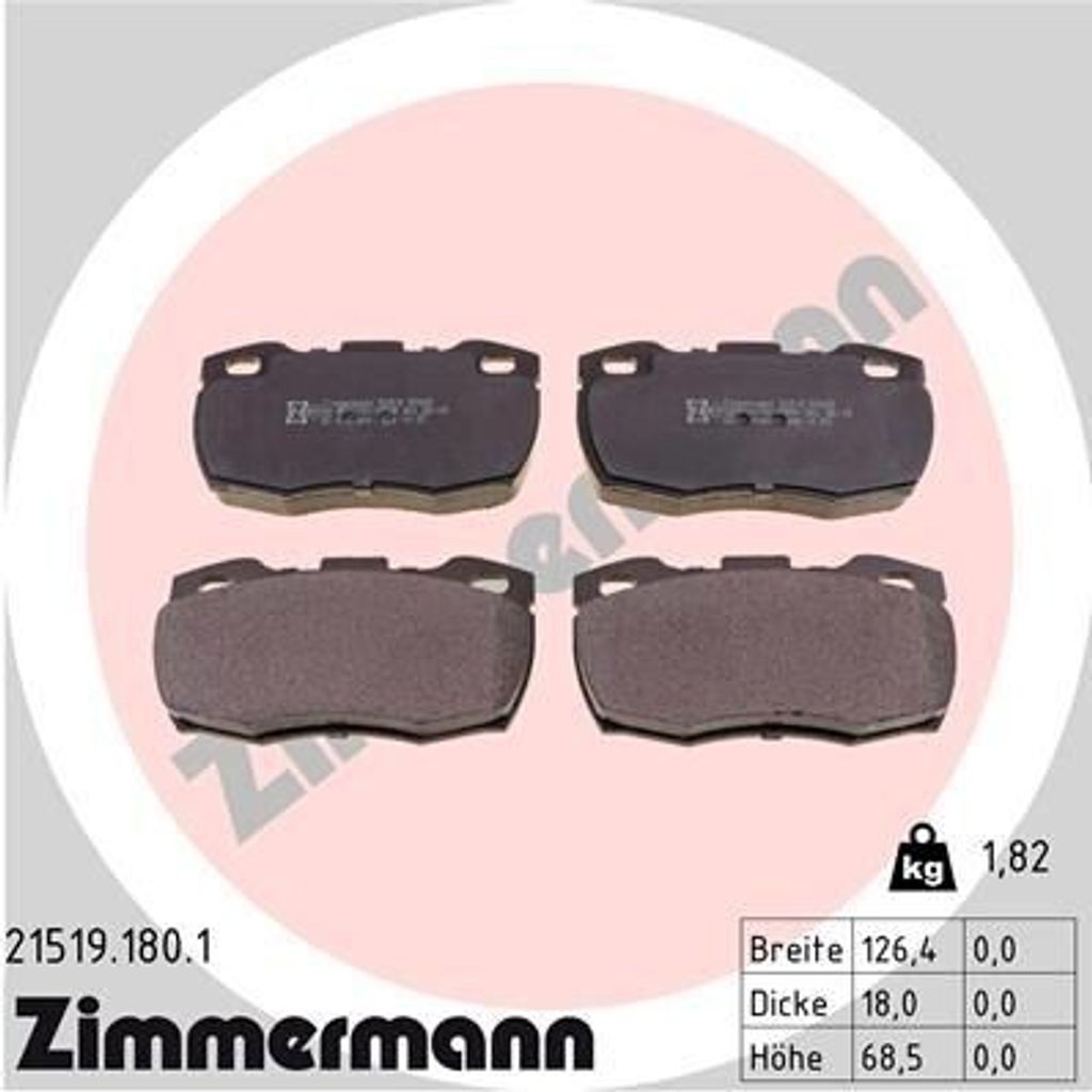 ZIMMERMANN 21519.180.1 - Bremsbeläge für Defender (L316)