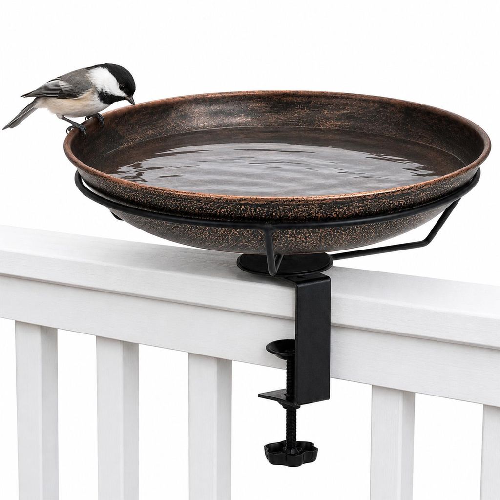 Vogeltränke Metall für Balkon & Geländer, 12", abnehmbar, Produktbild 