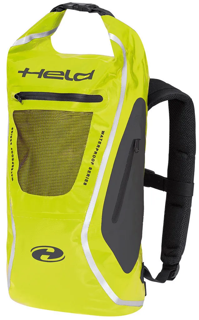 Zaino Moto Held 20-30L Nero/Fluo - Alta Visibilità e Protezione Pioggia