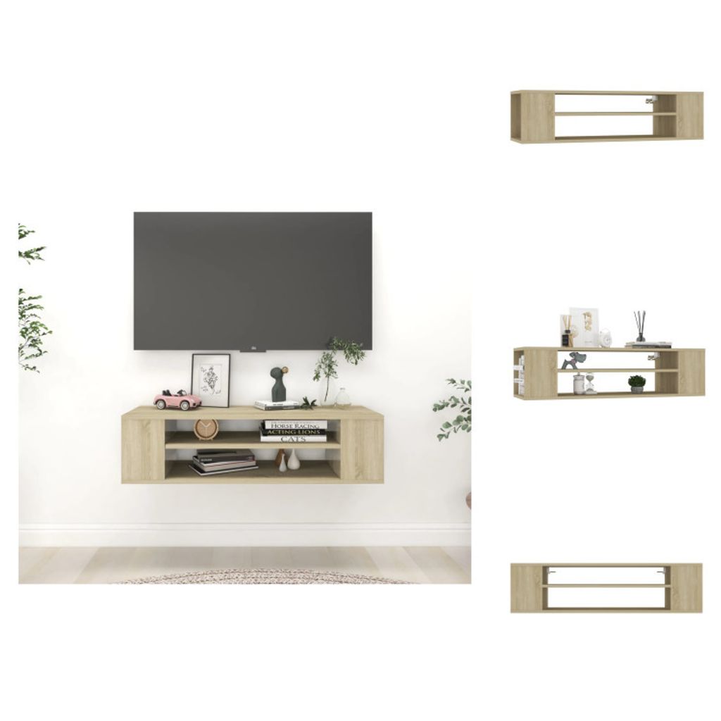 vidaXL TV-Hängeschrank Sonoma-Eiche 100x30x26,5 cm Holzwerkstoff - TV-Möbel