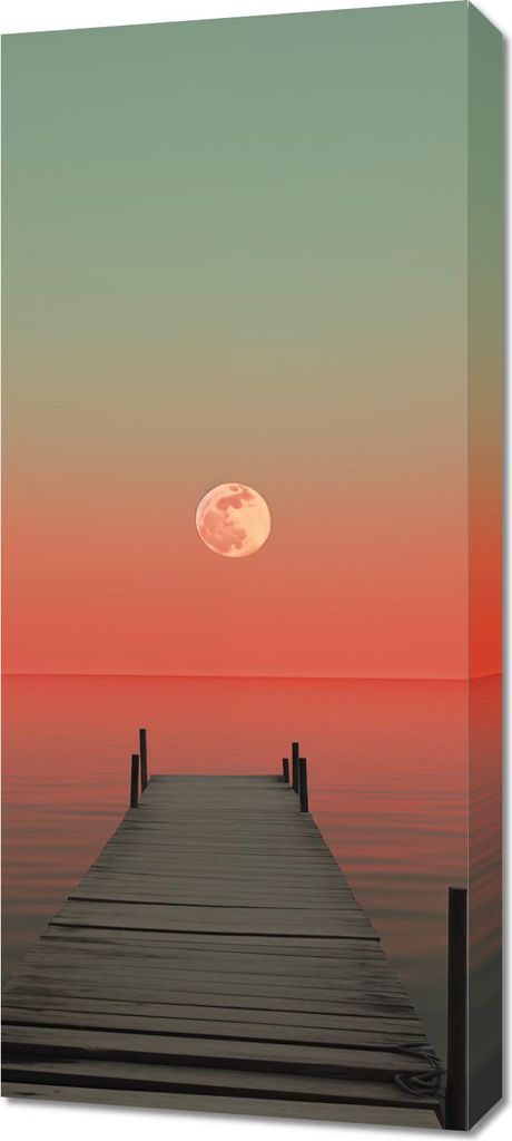 Bild 40x90cm Mond über Wasser