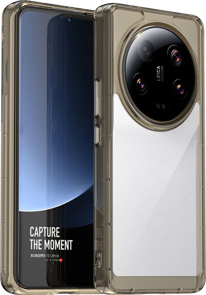 Xiaomi 13 Ultra Hülle, Klar Rückseite Stoßfeste TPU Silikon Bumper Schutzhülle für Xiaomi 13 Ultra Grau