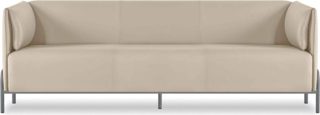 Arbeitszimmer-Set 3tlg Beige 3-Sitzer 2x Sessel mit Kissen Wohnzimmer