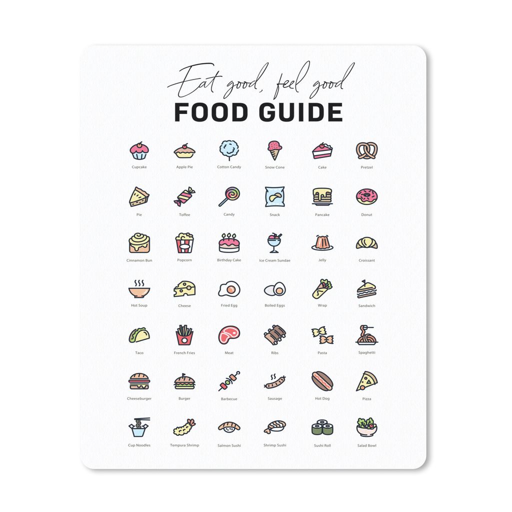 MuchoWow Mauspad Mousepad Küche - Lebensmittel 30x40 cm - Mousepads - Maus Mat - Pad - Mausunterlage - Mausmatten