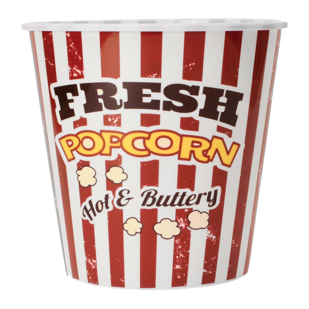Popcorn Eimer in rot-weiß gestreift Produktbild 