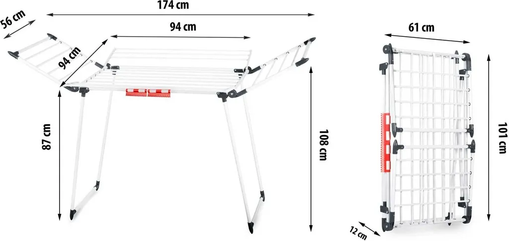 Étendoir à linge tour Lina blanc 22mb - Sèche-linge vertical modulable - 5