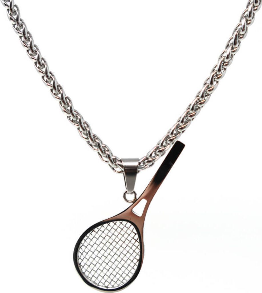 Lederkette Edelstahl 316 TENNISSCHLÄGER 60 cm Edelstahlkette
