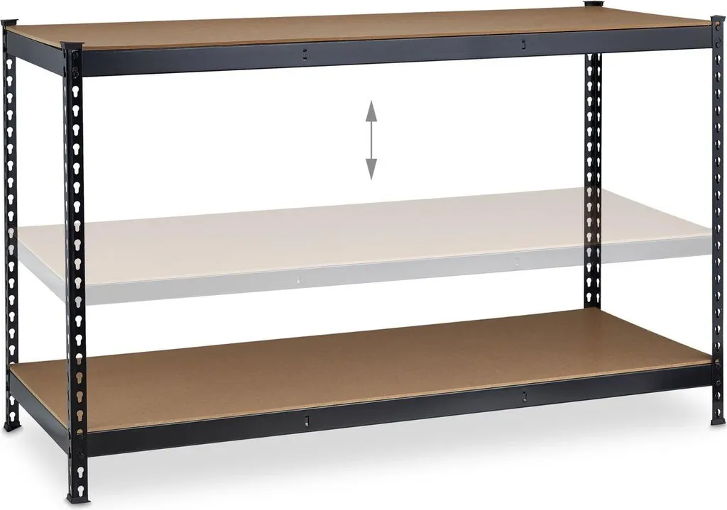Établi noir industriel haute résistance 150cm avec structure renforcée