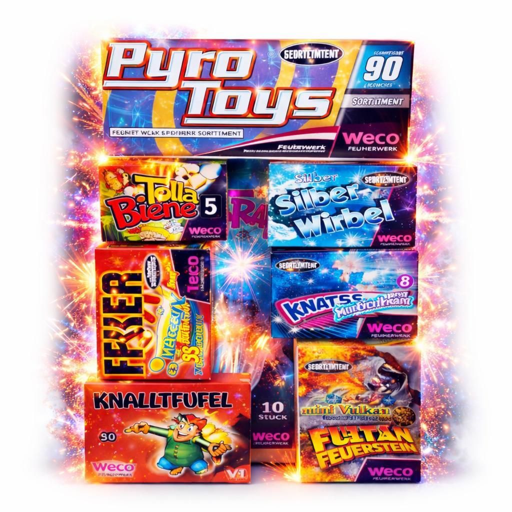 Silvester-Set 2026 – für unvergessliche Neujahrsfeiern mit Wunderkerzen, Knallerbsen - Set mit 165 Teilen (Pyro Mix)