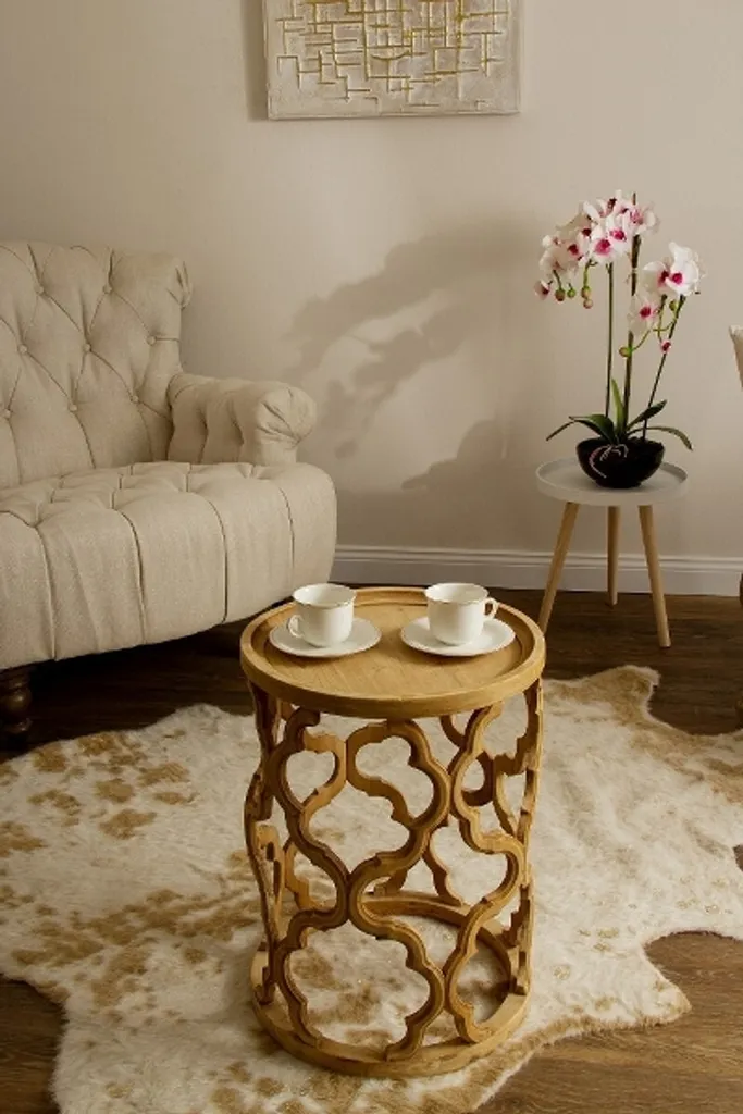 Table d'Appoint Stable en Bois Naturel - Solution Gain de Place Design - 4