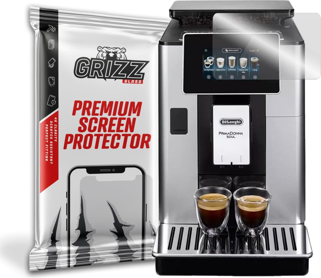 Hybrierglas GrizzGlass HybridGlass für DeLonghi Primadonna Soul ECAM612.55.SB