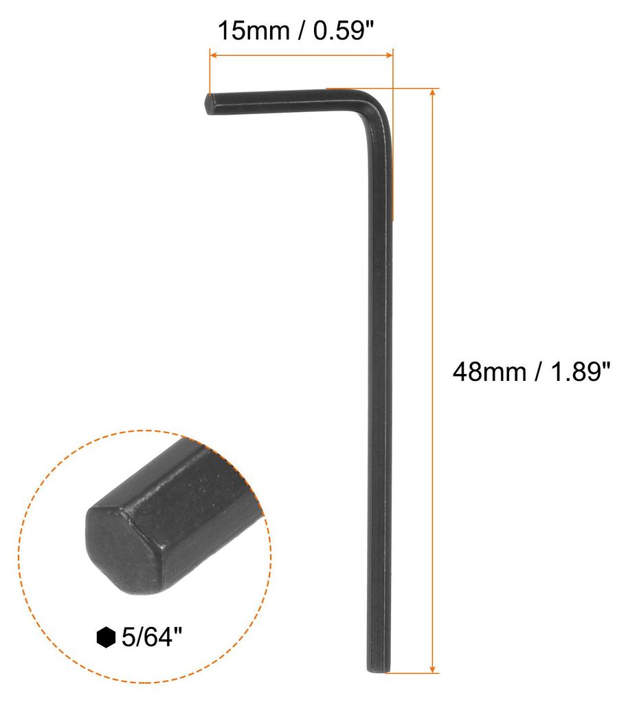 10PCS Innensechskantschlš¹ssel 5/64" L-Form Sechskantschlš¹ssel aus Chrom-Vanadium-Stahl Reparaturwerkzeug fš¹r Heimwerker, Schwarz
