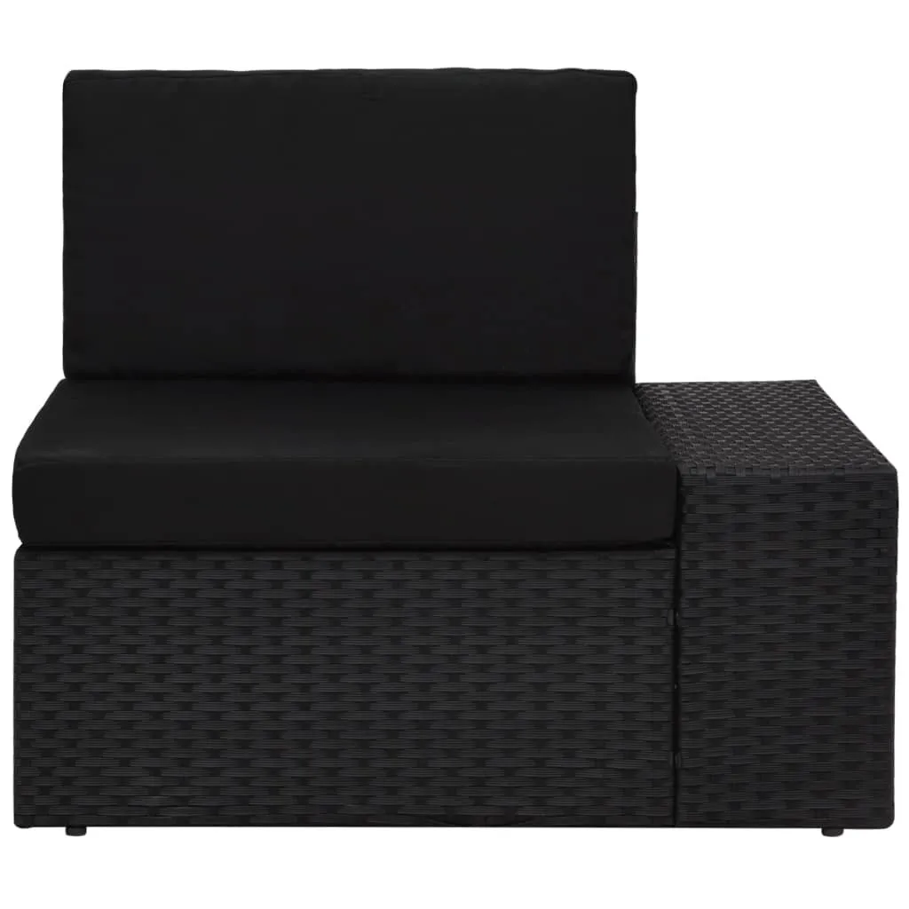 Divano Modulare Poly Rattan Nero - Angolo Bracciolo SX - Miglior Prezzo