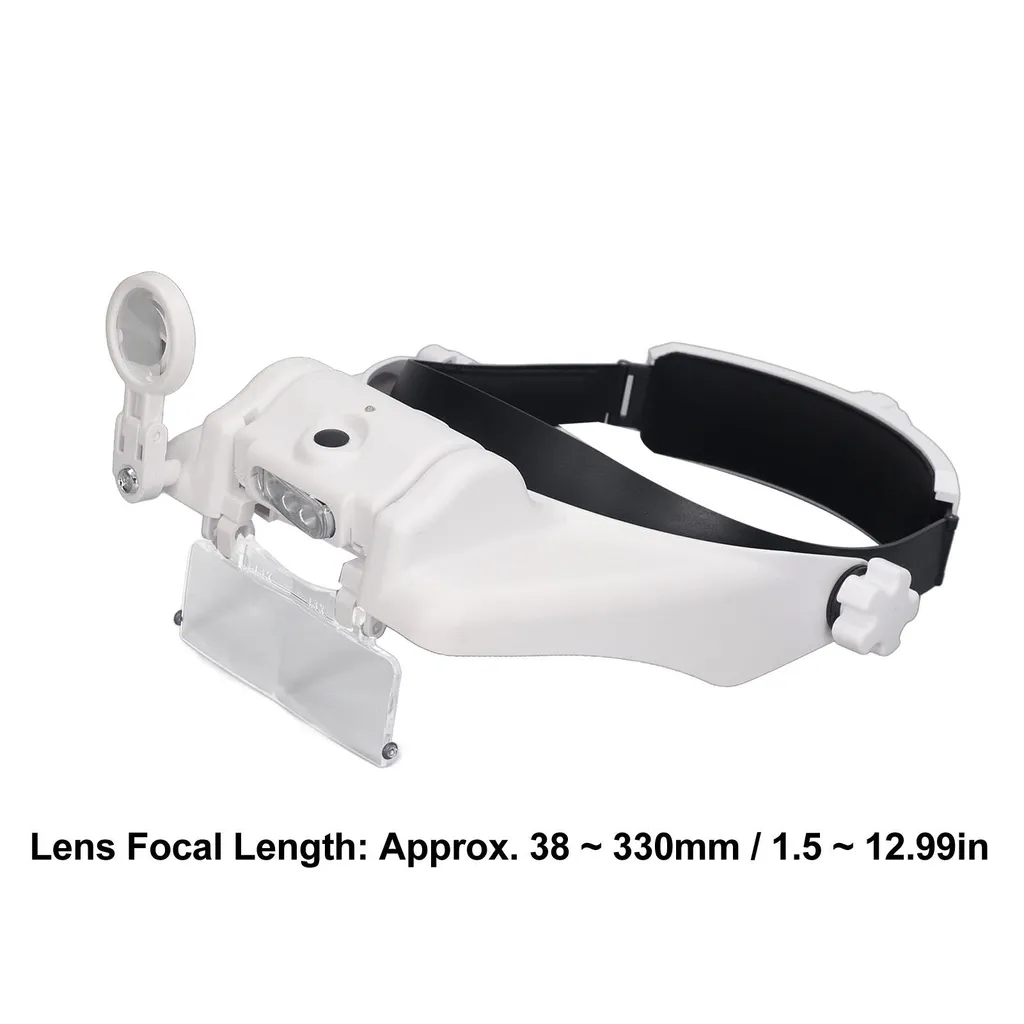 Loupe de tête rechargeable LED avec 4 lentilles interchangeables V2