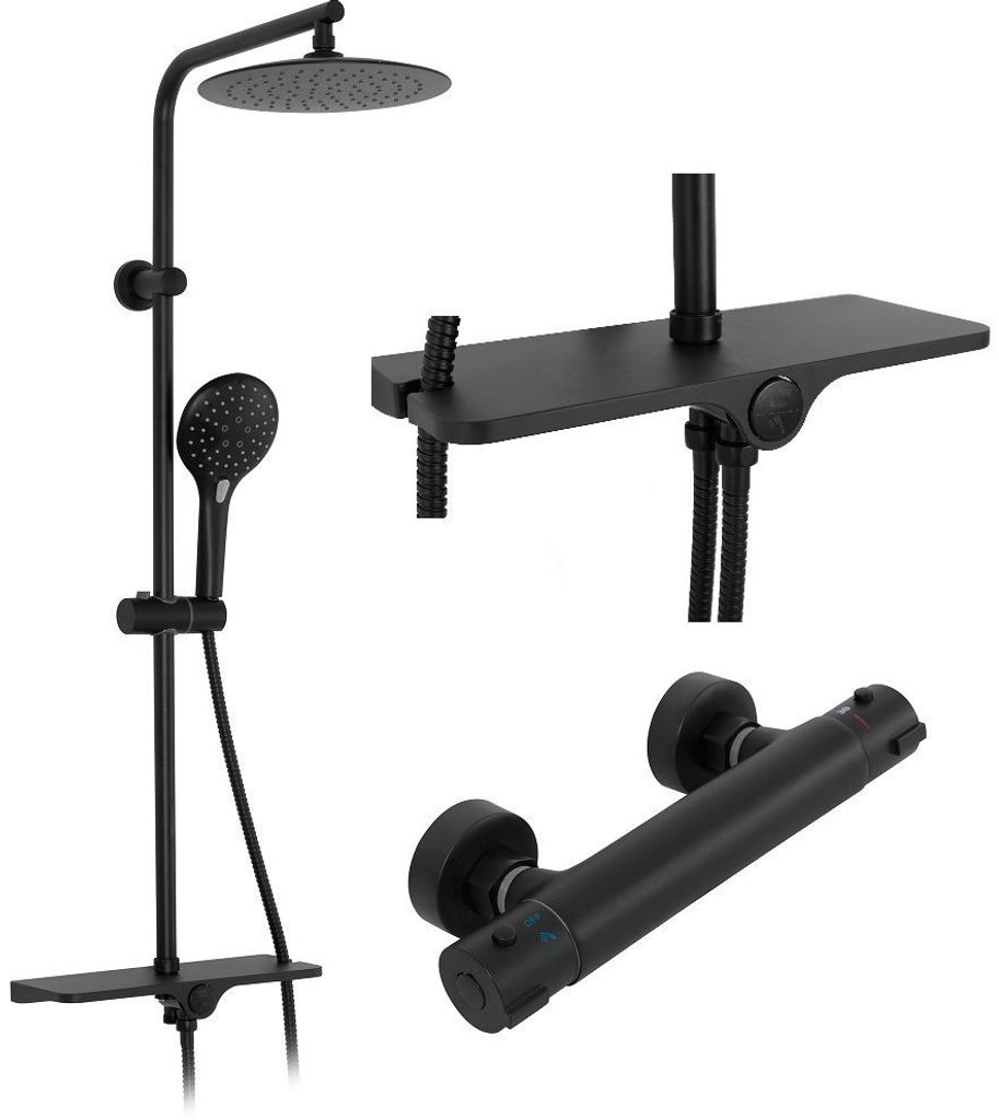 Rea Duschgarnitur Mike Termostat Black