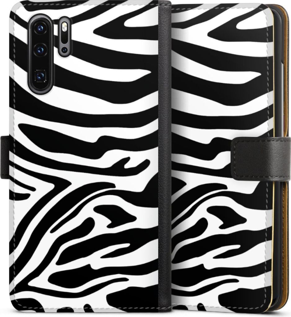DeinDesign Klapphülle für Huawei P30 Pro Handytasche Lederhülle Tasche Animal-Look Animalprint Zebra