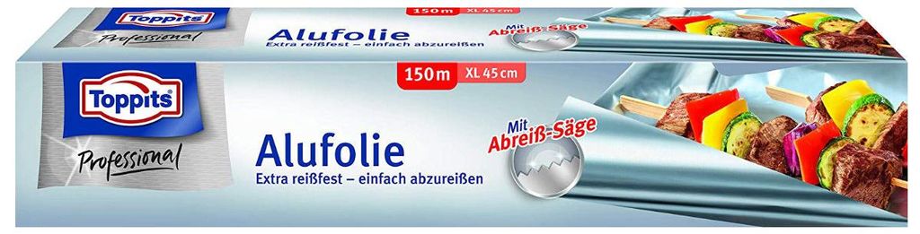 Toppits Kraft Alufolie extrabreit Großrolle XL mit Abreiß Produktbild 
