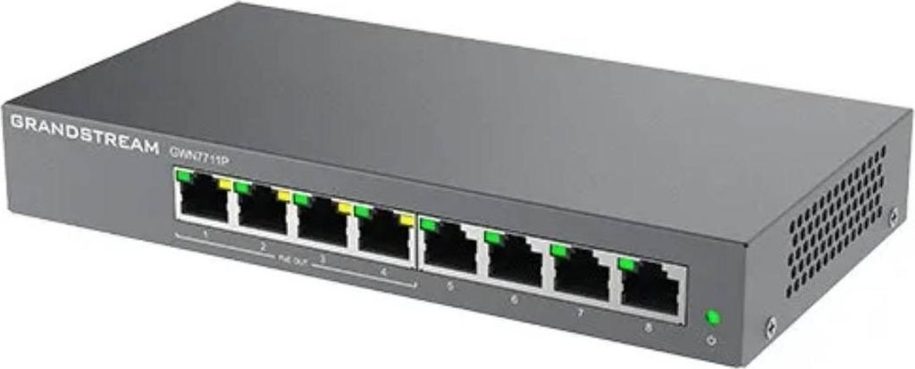 Grandstream GWN7711P 8 Port Layer-2-Lite-verwaltete Netzwerk-Switches - Access Point - 8-Port