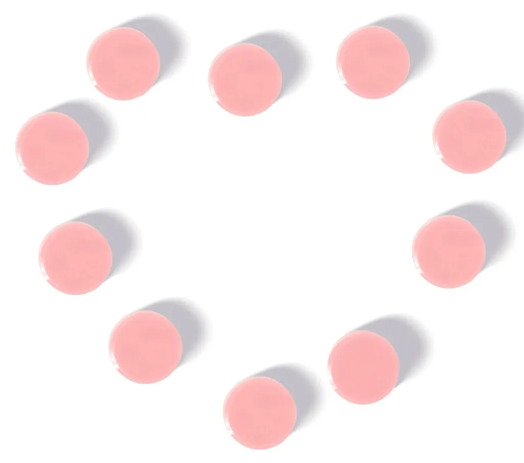 Aimants Rose Pastel Anti-Rayures pour Frigo - Fixation Forte x10